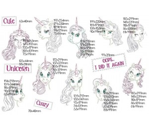 Stickserie - Crazy Unicorn